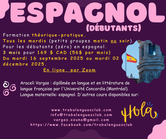 Formation pour débutants francophones (ONLINE)