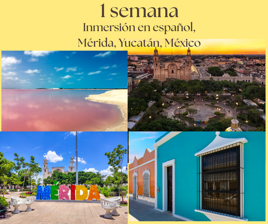 1 SEMANA INMERSIÓN ESPAÑOL EN MÉRIDA, YUCATÁN, MÉXICO 15 HORAS DE CLASE (PRESENCIAL). A PARTIR DEL 12 DE ENERO DEL 2026